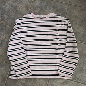 TNA Pink Striped Long-Sleeve Pocket Shirt